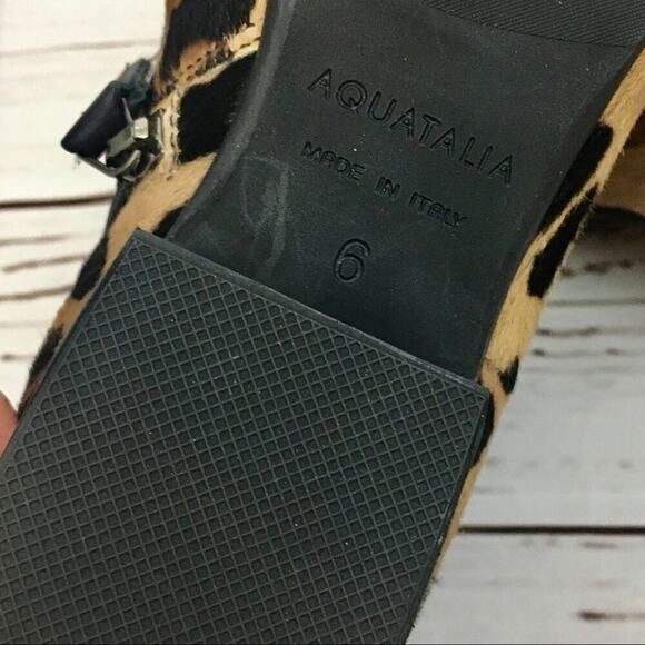 NEW 6 Aquatalia Fuoco Suede Leather Leopard Ankle Boots Booties - Picture 6 of 6